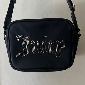 Juicy Couture Black Crossbody Bag with Silver Stud Logo